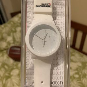 White Swatch Watch: SNOWPARK